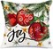 Christmas Pillow Cover 18X18 Inch Baubles Christmas Tree Stars Joy Decoration Holiday Farmhouse Winter Pillow Case for Sofa Couch Decor(Red) AA613-18